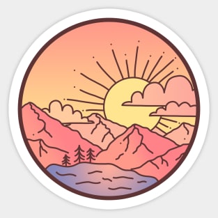 Sunset Mountains Sticker